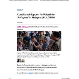 2025/019 - Conditional Support for Palestinian ‘Refugees’ in Malaysia