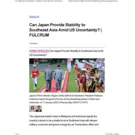 2025/031 - Can Japan Provide Stability to Southeast Asia Amid US Uncertainty?