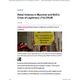 2025/034 - Rebel Violence in Myanmar and NUG’s Crisis of Legitimacy