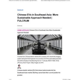 2025/042 - Chinese EVs in Southeast Asia: More Sustainable Approach Needed