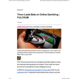 2025/055 - Timor-Leste Bets on Online Gambling