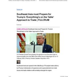 2025/059 - Southeast Asia must Prepare for Trump’s ‘Everything’s on the Table’ Approach to Trade