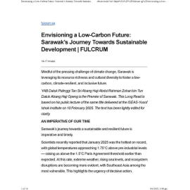 2025/071 - Envisioning a Low-Carbon Future: Sarawak’s Journey Towards Sustainable Development