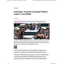 2025/081 - Indonesia: Towards a Durable Political Order?
