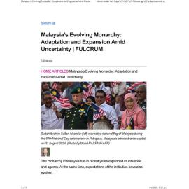 2025/092 - Malaysia’s Evolving Monarchy: Adaptation and Expansion Amid Uncertainty