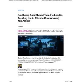 2025/093 - Southeast Asia Should Take the Lead in Tackling the AI Climate Conundrum