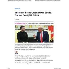 2025/096 - The Rules-based Order: In Dire Straits, But Not Dead