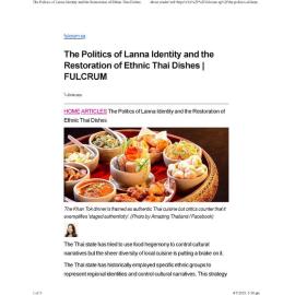 2025/099 - The Politics of Lanna Identity and the Restoration of Ethnic Thai Dishes