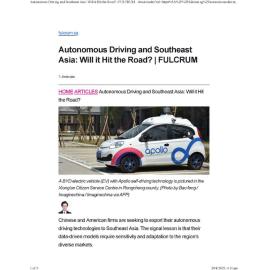 2025/115 - Autonomous Driving and Southeast Asia: Will it Hit the Road?