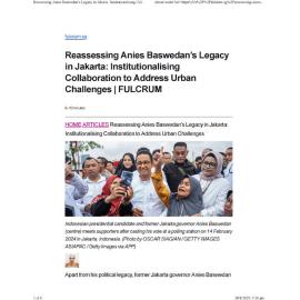 2025/125 - Reassessing Anies Baswedan’s Legacy in Jakarta: Institutionalising Collaboration to Address Urban Challenges