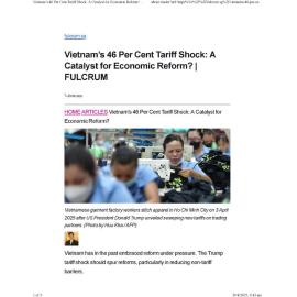 2025/129 - Vietnam’s 46 Per Cent Tariff Shock: A Catalyst for Economic Reform?