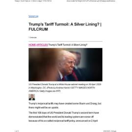 2025/163 - Trump’s Tariff Turmoil: A Silver Lining?