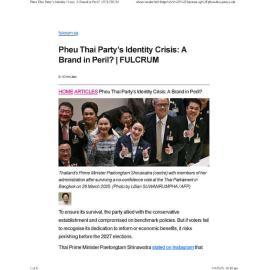 2025/193 - Pheu Thai Party’s Identity Crisis: A Brand in Peril?