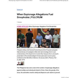 2025/199 - When Espionage Allegations Fuel Sinophobia
