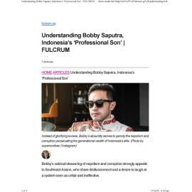 2025/203 - Understanding Bobby Saputra, Indonesia’s ‘Professional Son’