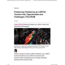 2025/204 - Positioning Thailand as an LGBTQ+ Tourism Hub: Opportunities and Challenges