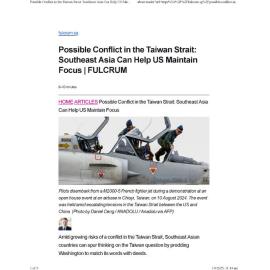 2025/216 - Possible Conflict in the Taiwan Strait: Southeast Asia Can Help US Maintain Focus