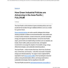 2025/289 - How Green Industrial Policies are Advancing in the Asia-Pacific
