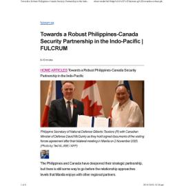 2025/351 - Towards a Robust Philippines-Canada Security Partnership in the Indo-Pacific