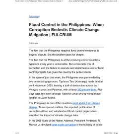 2025/392 - Flood Control in the Philippines: When Corruption Bedevils Climate Change Mitigation
